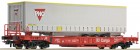 66967 Roco 4 axle Flat car loaded with trailer PNO